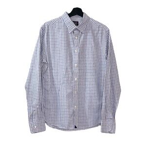 UNTUCKit Durif WF Shirt Blue Medium Slim Fit Wrinkle Free Cotton Business Casual